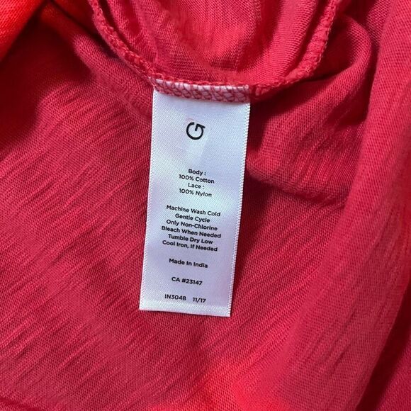 Talbots Shirt Women's Large Red Long Sleeve Round Neck Pullover Casual Top - Picture 5 of 6